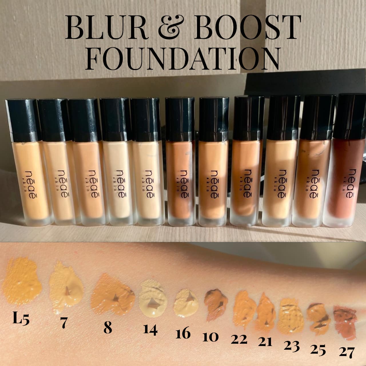 Blur & Boost Foundation-High Coverage-Infused with Hyaluronate & Glycerin