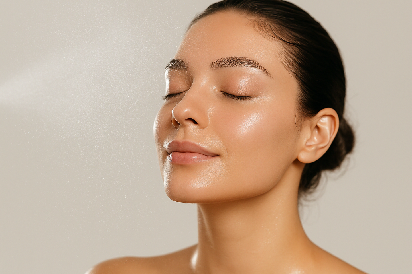 Hyaluronic Niacinamide Dewy Glow Setting Spray model spraing dewy setting spray without showing bottle