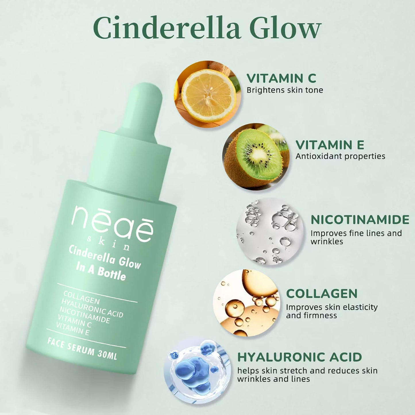 Neae Skin Cinderella Glow in a Bottle – Vitamin C, Niacinamide, Collagen & Peptides