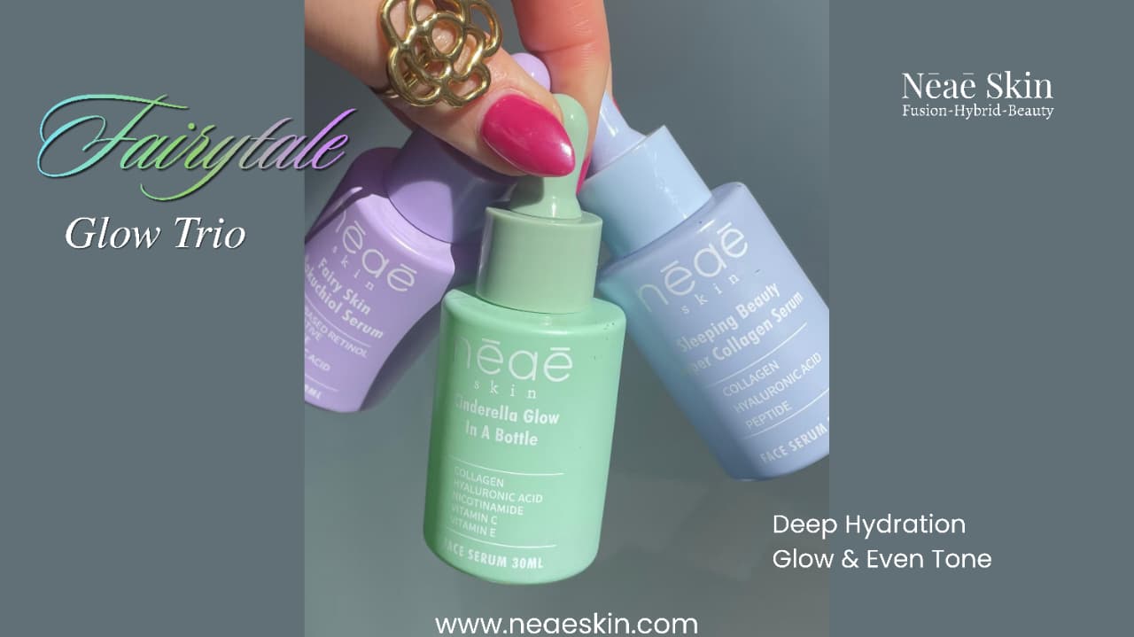 Cinderella Glow in a Bottle • Vitamin C • Niacinamide • Collagen • Peptides • Glow Serum
Sleeping Beauty Collagen Serum • Peptides • Hyaluronic Acid
Fairy Skin Bakuchiol Serum • Hyaluronic Acid • Vitamin E