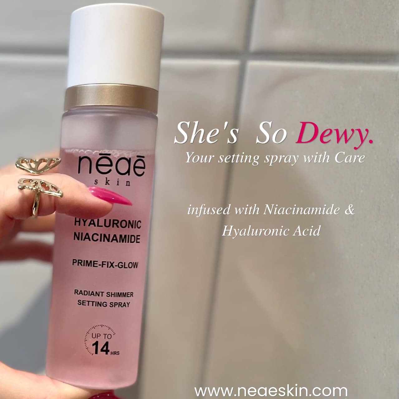 Dewy Glow Setting Spray • Hyaluronic Acid • Niacinamide (Hydration & Glow)
Flawless Matte Setting Spray • Hyaluronic Acid • Niacinamide (Sets Makeup)
Radiant Shimmer Setting Spray • Hyaluronic Acid • Niacinamide (Hydration & Shimmer)