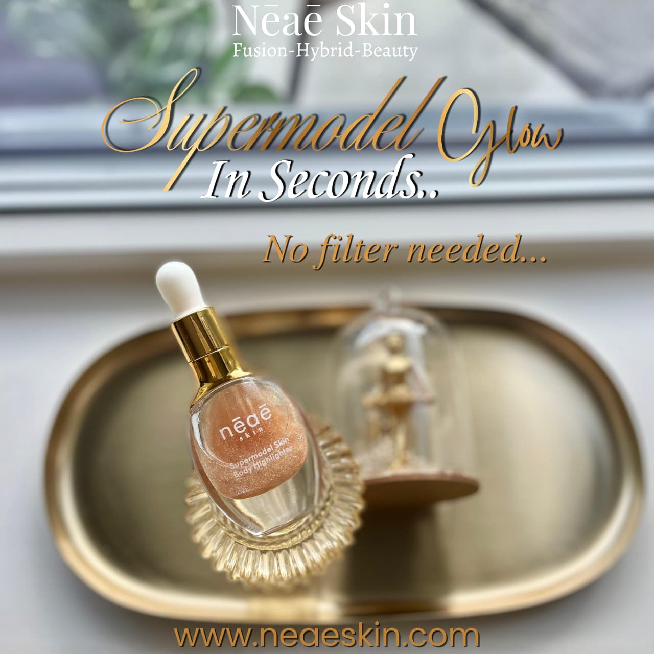 Super Model Skin Body Oil • Dewy & Gold Glow • Shimmer Highlighter