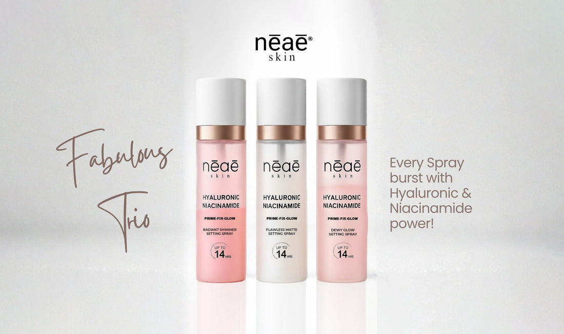 Neae Skin Setting Spray — Prime. Fix. Glow. Niacinamide + Hyaluronic Acid. Up to 14 Hours Wear.