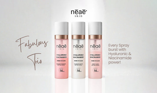 Neae Skin Setting Spray — Prime. Fix. Glow. Niacinamide + Hyaluronic Acid. Up to 14 Hours Wear.