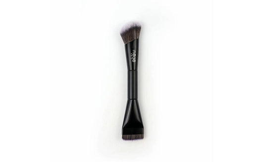 Dual Foundation Brush — Handmade. Vegan Synthetic Hair + Wooden Handle. Liquid & Cream Foundation. Flawless Finish.