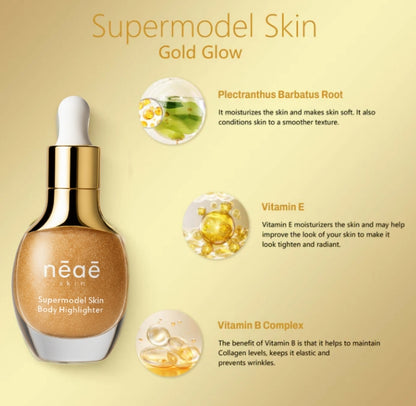 Super Model Skin -Body Highlighter Sparkling Gold Glow