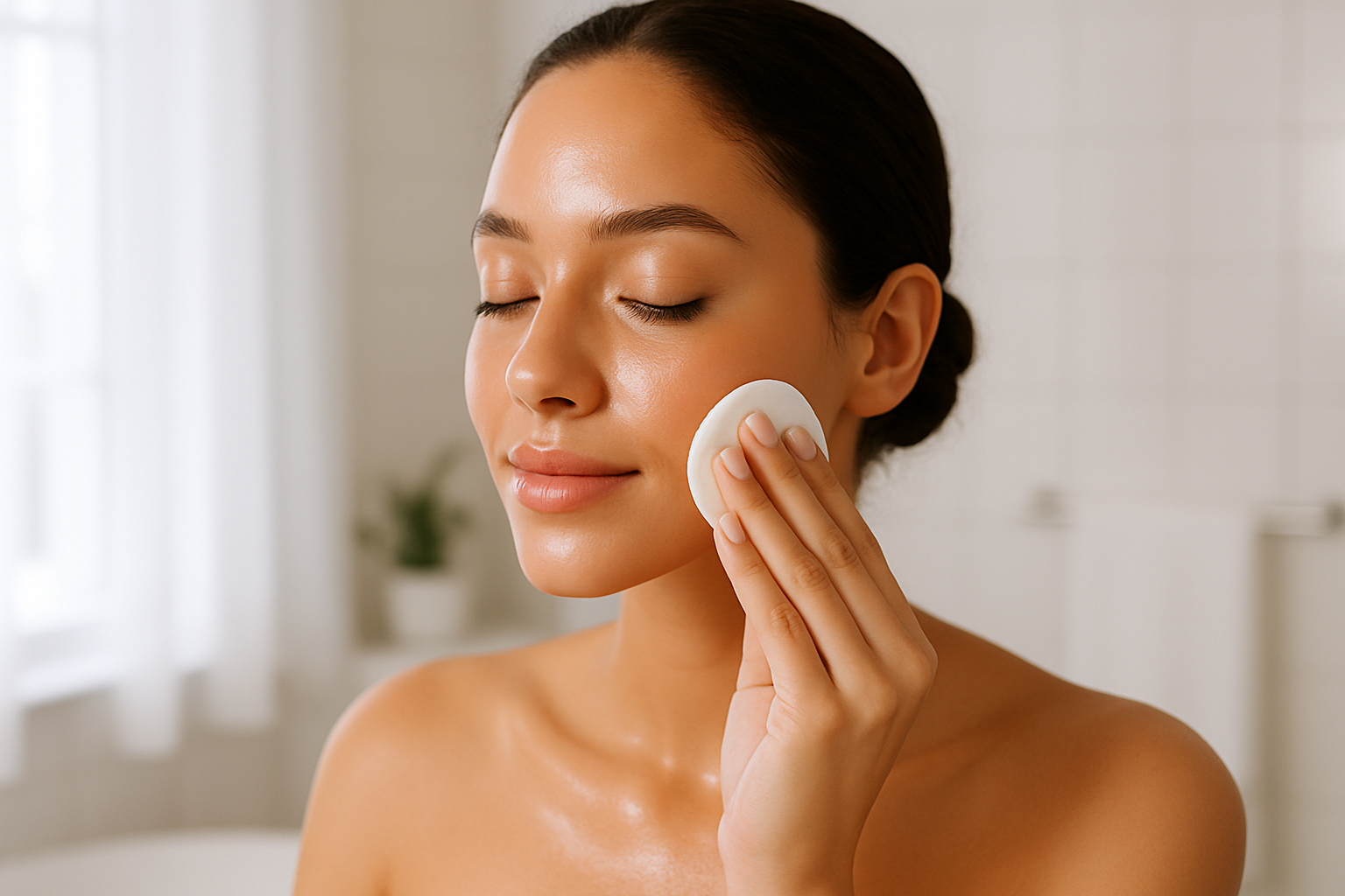 Hyaluronic Acid Toner model without a bottle in hand