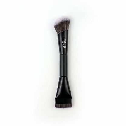 Dual Foundation Brush-Wooden Handle, Vegan Synthetic Hair- Handmade