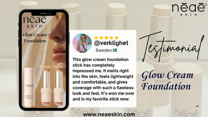 Glow Cream Foundation Stick – Hybrid Hyaluronic Acid, Vitamin E & Jojoba Oil | 4 Shades