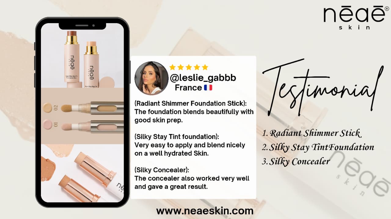 Neae Skin Super Silky Stay Tint Foundation Stick (Hydrating & Blends Beautifully)