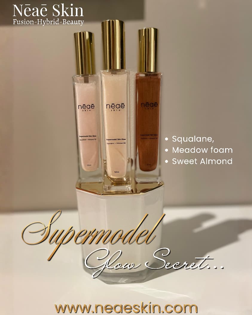 Supermodel Skin Glow • Squalane • Meadowfoam • Hybrid Body Oil • Shimmer Highlighter