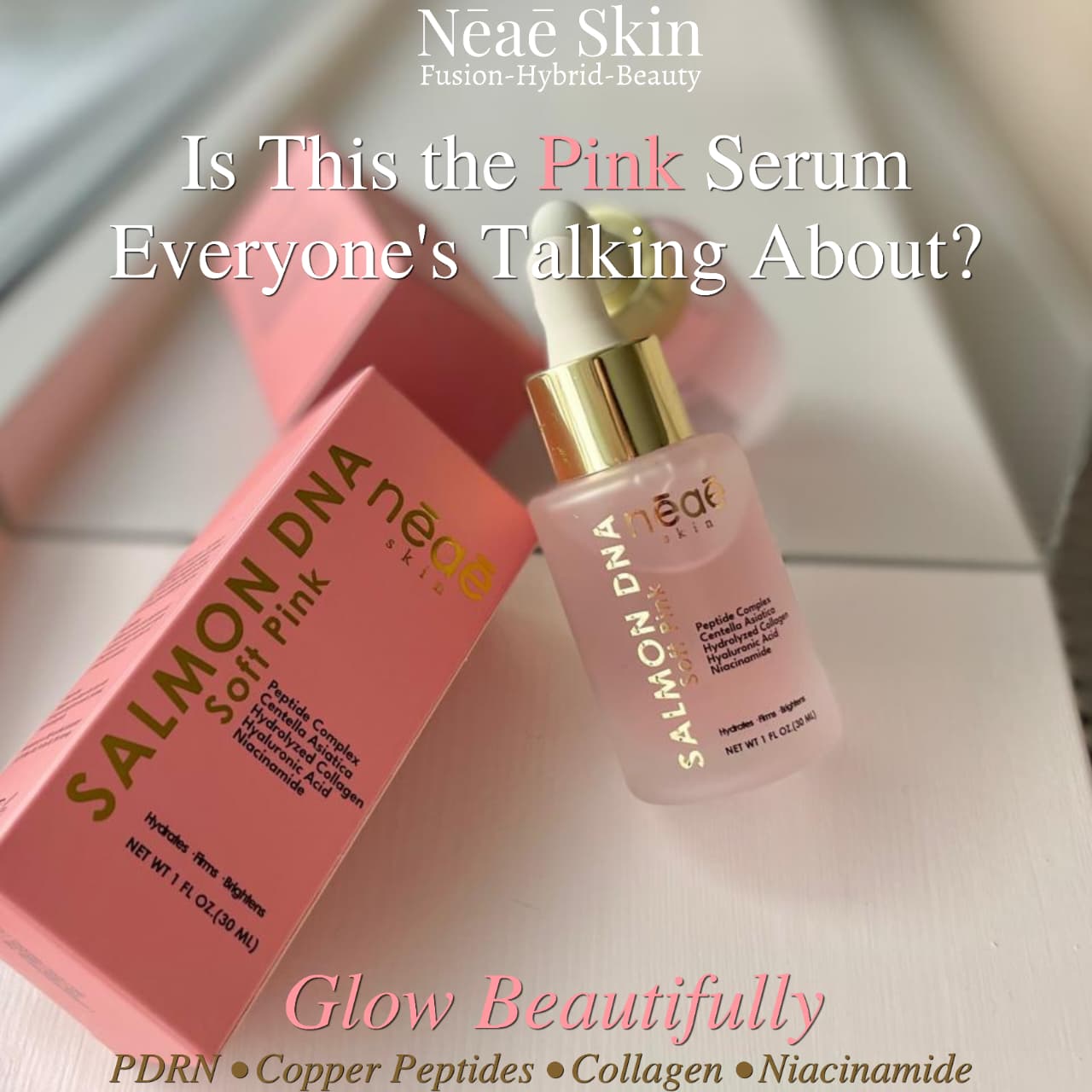 Neae Skin Salmon DNA Soft Pink Serum – PDRN, Copper Peptides, Collagen & Niacinamide premium face serum