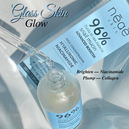 Snail Mucin Serum • Hyaluronic Acid • Niacinamide • Vitamin C • Collagen • Brightening Serum