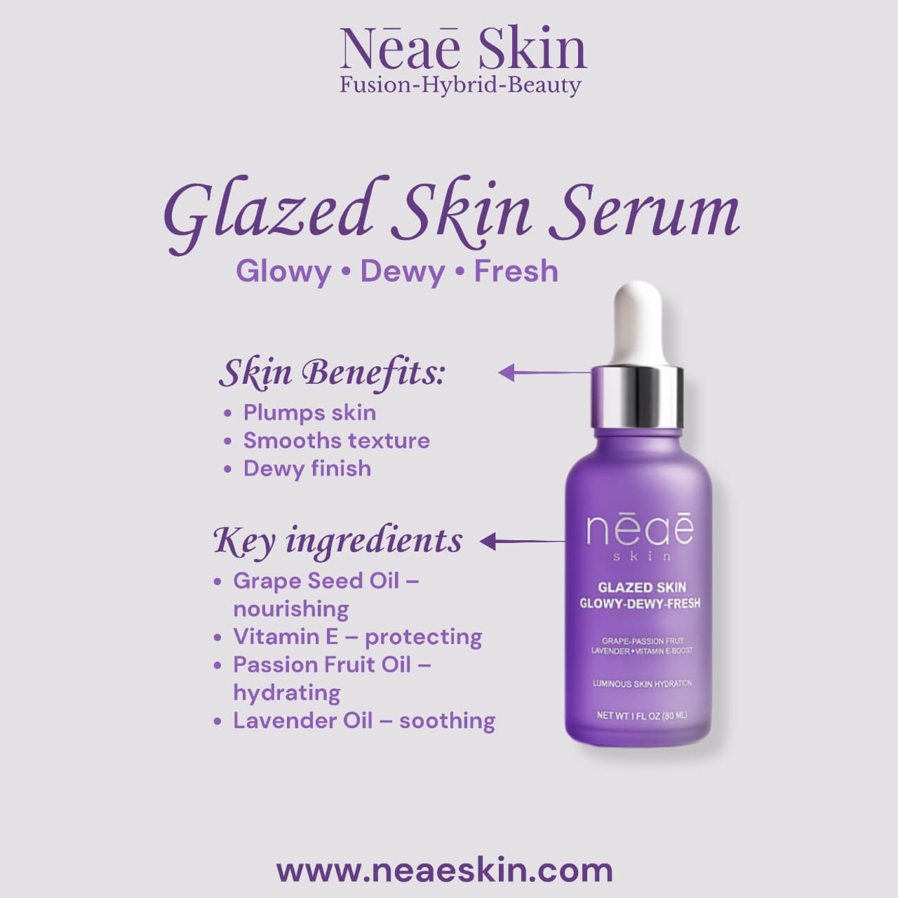 Glazed Glass Skin Serum • Grape Seed • Passion Fruit • Lavender Oil • Glow Serum
