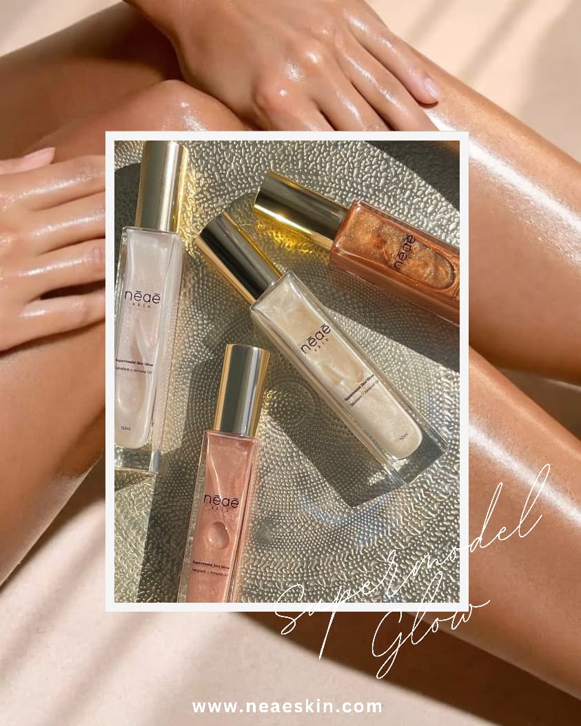 Supermodel Skin Glow • Squalane • Meadowfoam • Hybrid Body Oil • Shimmer Highlighter