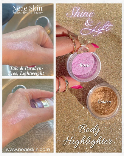 Shine & Lift Face Highlighter • Talc-Free • Sparkling Glow Formula • 5 Shades