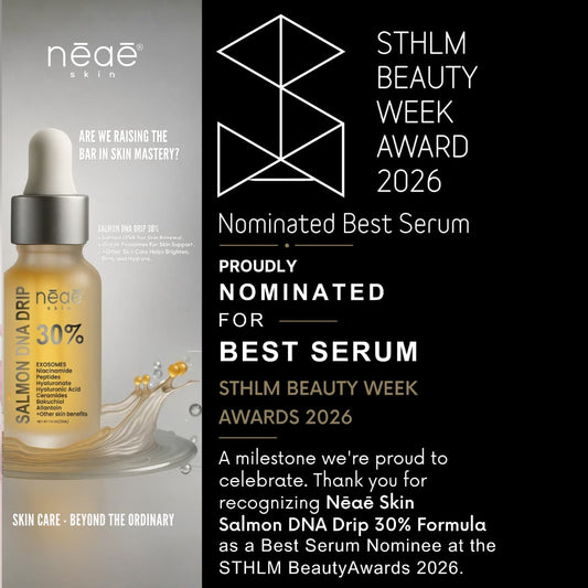 Nēaē Skin Salmon DNA Drip 30% Formula Nominated For Best Serum STHLM Beauty Week Award 2026