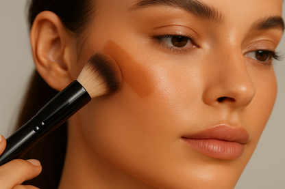 bronzer balm contour on cheeks
