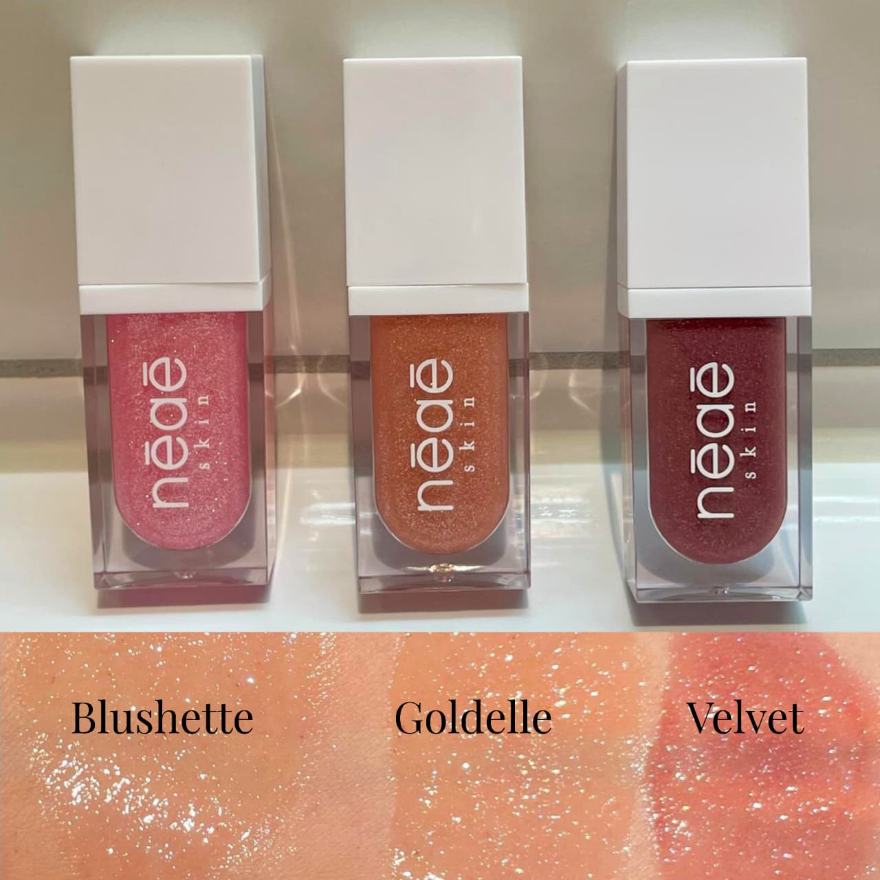 Glitz Shimmer Gloss • Hybrid Formula • Vitamin E • Lecithin • High-Shine Finish • 3 Shades