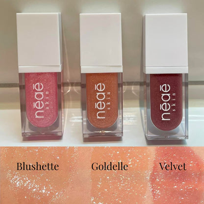 Glitz Shimmer Gloss • Hybrid Formula • Vitamin E • Lecithin • High-Shine Finish • 3 Shades