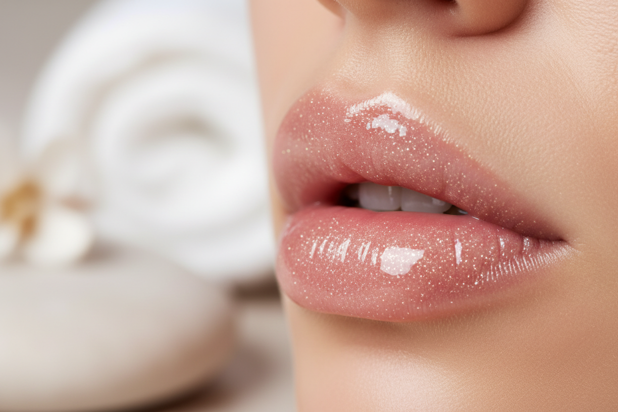 juicy light glitter shimmer lips