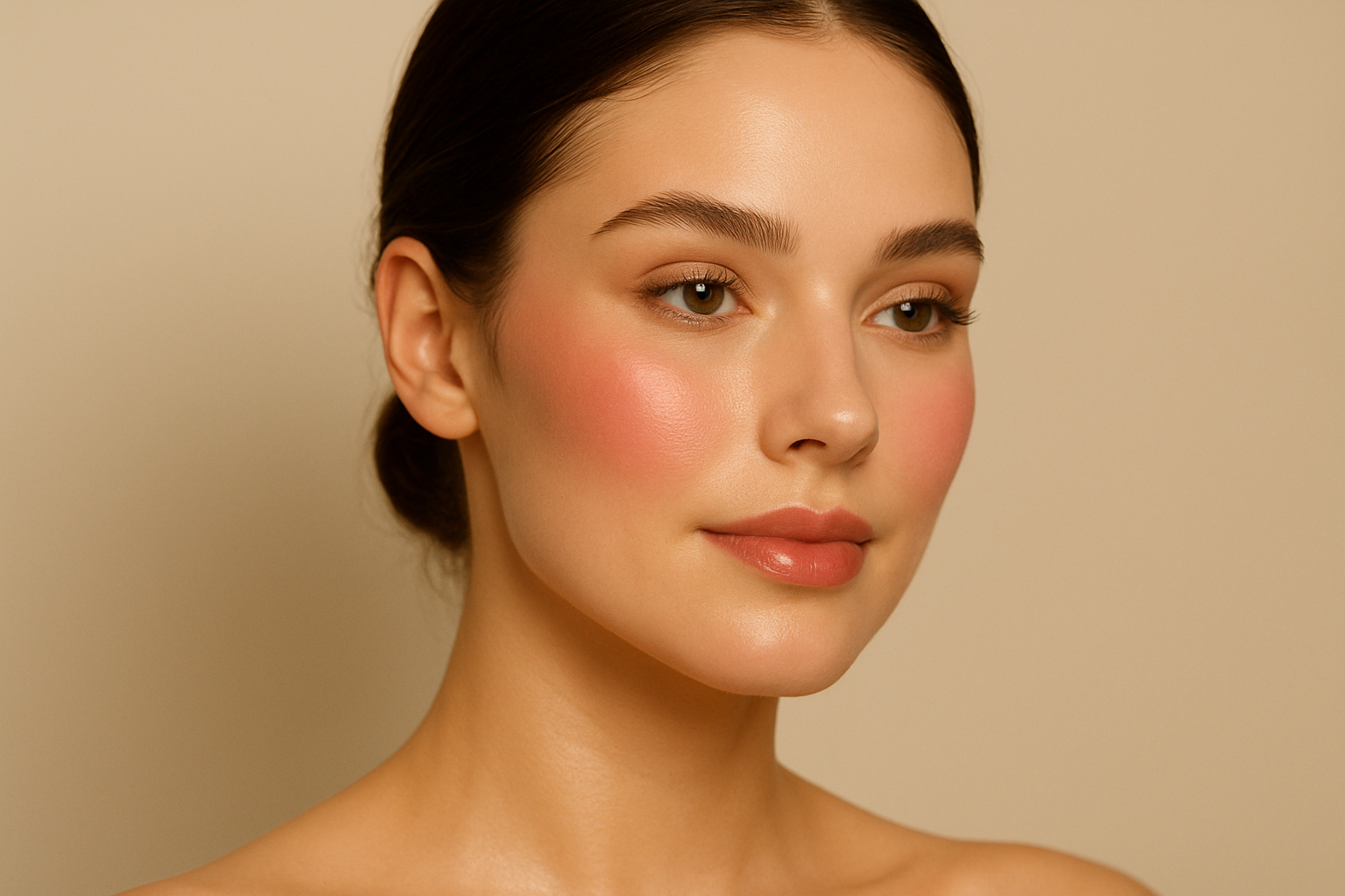 model with rosy blush